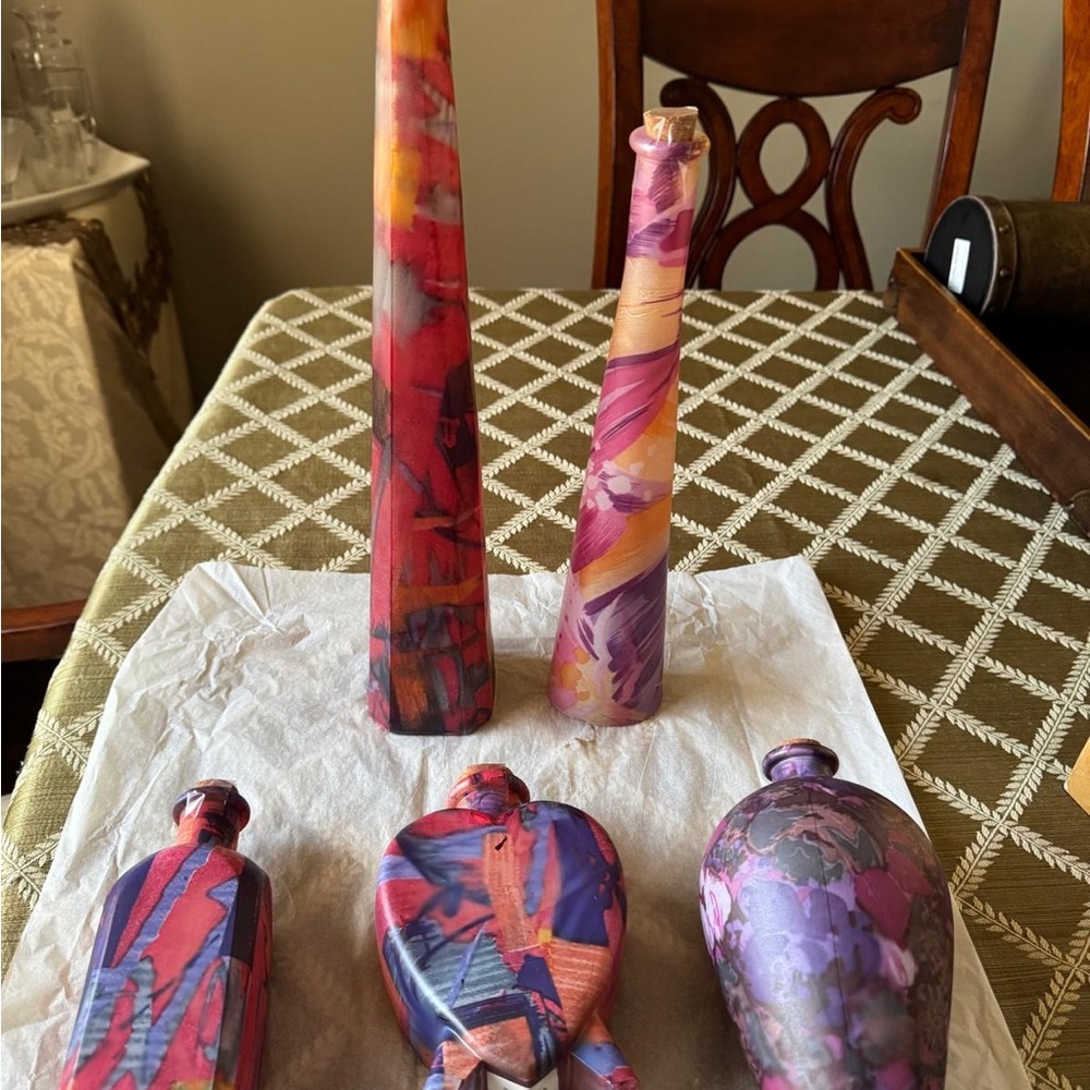 Abstract Multicolor Decorative Vases Set - Picture 2 of 2